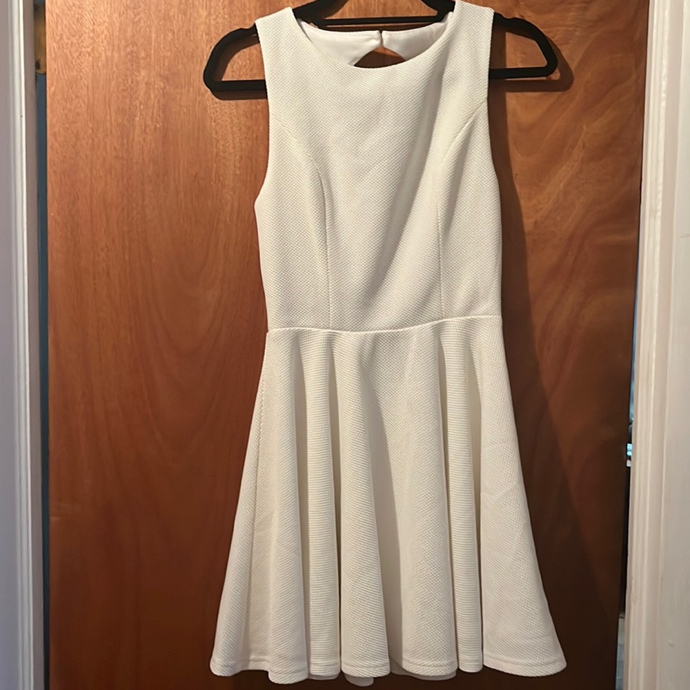 White backless skater dress